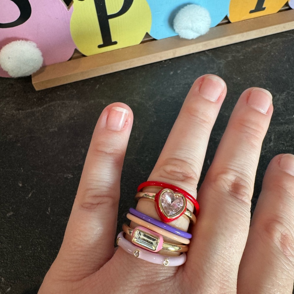 Park Lane XOXO - Pink, Purple and Red Heart Ring Set Size 8 ****PLZ READ*** - Picture 6 of 7